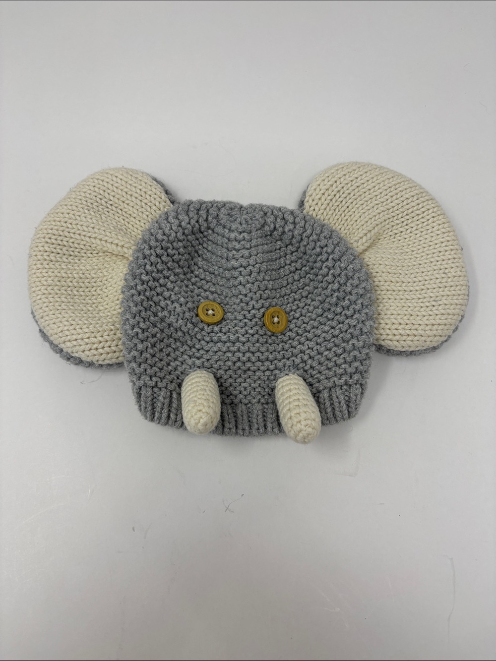 Baby Gap Knit Elephant Hat Size: 0-3 Months Gray/Tan